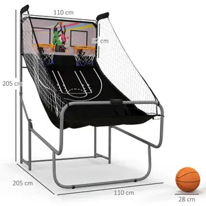 SPORTNOW Basketball Arcade Game with Double Hoops, Electronic Scorer