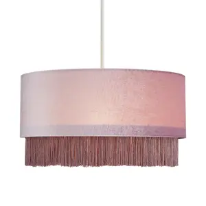 Litecraft Tess Fringed Lilac Lamp Shade