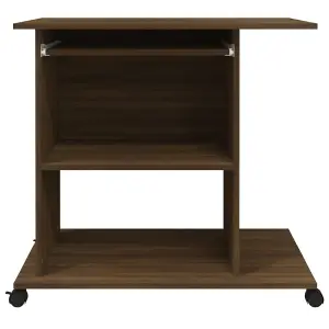 Berkfield Computer Desk Brown Oak 80x50x75 cm Engineered Wood