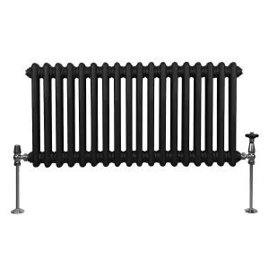 Traditional 2 Column Radiator - 300 x 832 mm - Black