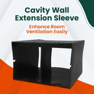 HomeSmart 9"x6" Extension Sleeve for Cavity Wall Ventilators, Adds 200mm Length, Air Ventilation