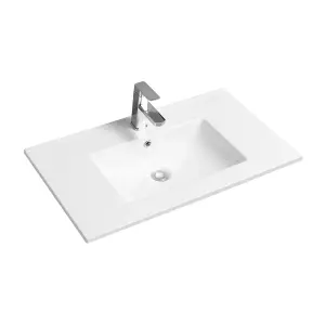 4001A Ceramic 80cm x 45cm Thin-Edge Inset Basin with Scooped Bowl