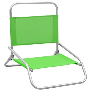 Berkfield Folding Beach Chairs 2 pcs Green Fabric