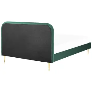 Velvet EU King Size Bed Green FLAYAT