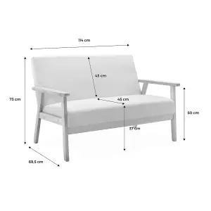 sweeek. 2-seater scandi-style loveseat sofa Isak 114x69.5x73 cm