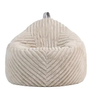 icon Cocoon Ribbed Faux Fur Bean Bag Natural Bean Bag Chairs