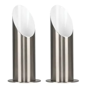 ValueLights Pair Of Brushed Chrome Table Floor Standing Uplighter Wall Wash Lamps