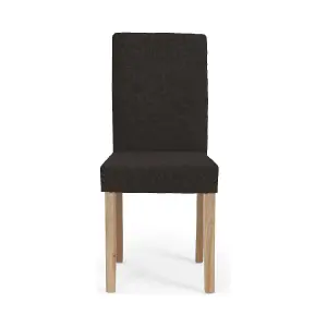 Evie Charcoal Black Fabric Dining Chairs (Pair)