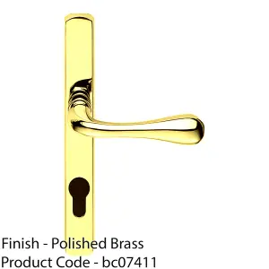 Brass Multi-Point Locking Security Door Handle - 92mm Centres External Lever