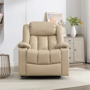 Sheridan Dual Motor Electric Riser Recliner with Massage and Heat - Cream