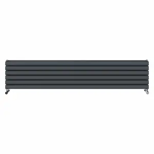 Right Radiators 1800x354 mm Horizontal Vertical Oval Column Radiator Double Panel Rads Anthracite