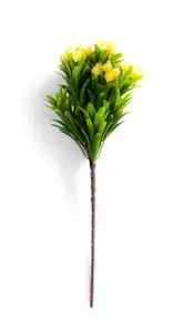 Best Artificial 34cm Yellow Dahlia Flower Spray for display planter