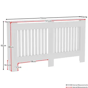 Vida Designs Chelsea Large White MDF Radiator Cover