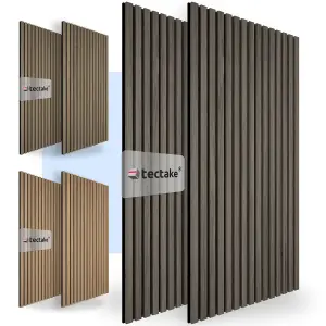 Acoustic Panel Set of 2 Sonic Wall - sound-absorbing felt, size adjustable  -  oak gray