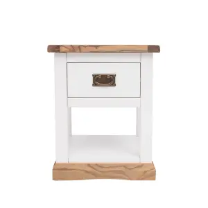 Tropea 1 Drawer Bedside Table Brass Drop Handle