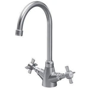 Astini Victoria Brushed Nickel Kitchen Sink Mono Mixer Tap