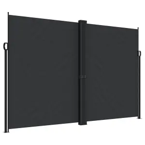 Berkfield Retractable Side Awning Black 220x1000 cm