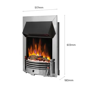 Dimplex Optiflame 2kW Chrome effect Electric Fire (H)550mm (W)403mm (D)90mm