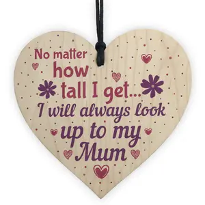 Red Ocean Mummy Mum Birthday Gifts From Daughter And Son Christmas Gifts For Women For Her Wooden Heart Sign