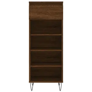 Berkfield Shoe Cabinet Brown Oak 40x36x105 cm Engineered Wood