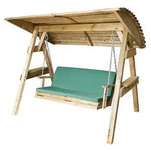 Zest Pad & Back Cushion Miami 2 Seater Swing Seat Bench Outdoor Green