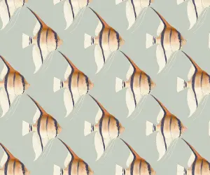 Bobbi Beck eco-friendly geometric angelfish wallpaper