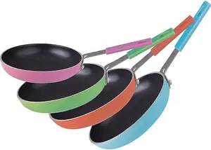 New 14cm Non Stick Frying Pan Kitchen Breakfast Cooking Lightweight Frypan Assorted Colours