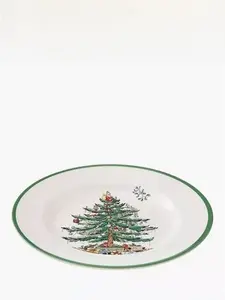 Spode Christmas Tree Stoneware Dinner Plate, 27Cm, White/Green