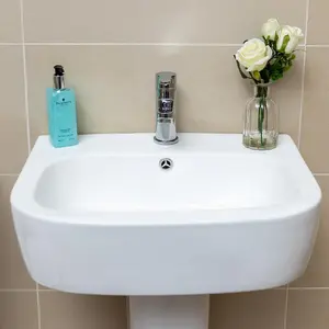 Danby Bathroom Ceramic Basin & Full Pedestal with One Tap Hole and Overflow