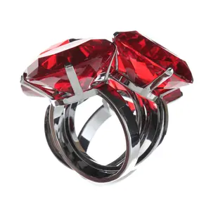 Durable Set Of Four Red Diamante Napking Rings, Elegant Napkin Rings For Dining Table, Versatile Napkin Ring