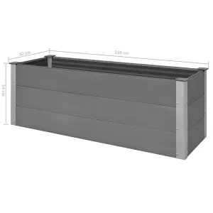 Berkfield Garden Raised Bed WPC 150x50x54 cm Grey