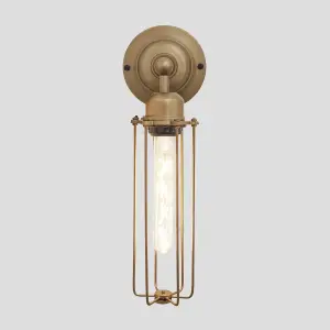 Industville Orlando Cylinder Wall Light, 3 Inch, Brass