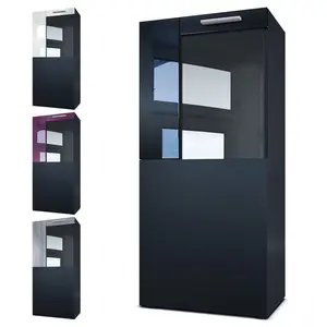 Killion Display Cabinet Black/White High Gloss / Without LED