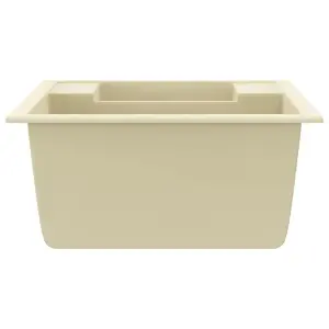 Berkfield Kitchen Sink with Overflow Hole Double Basins Beige Granite