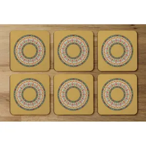 Square 6 Piece Coaster Set (Set of 6) Orange