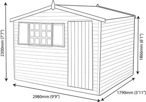 Shire Security Cabin 10x6 ft Apex Wooden Shed