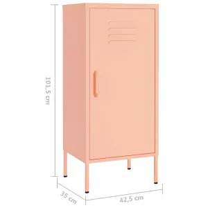 Berkfield Storage Cabinet Pink 42.5x35x101.5 cm Steel