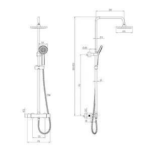 Gainsborough GDRP Round Dual Outlet Thermostatic Cool Touch Bar Mixer Shower