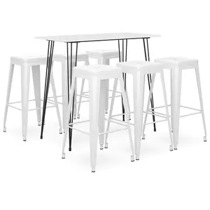 Berkfield 7 Piece Bar Set White