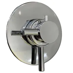 Modern Round Dual Shower Valve Thermostatic Concentric Concealed Exposed Chrome