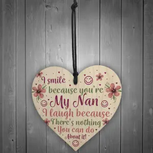 Red Ocean Funny NAN Gift Wooden Heart Mother's Day Gift For Nan Birthday Gift Keepsake Plaque