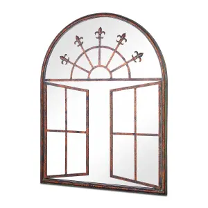 MirrorOutlet Metal Arch shaped Decorative Church Effect Garden Mirror 89cm X 69cm