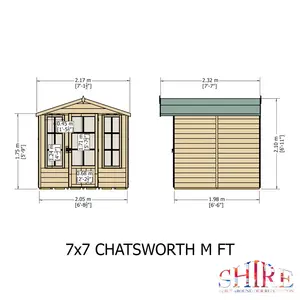 Chatsworth 7 x 7 Ft Shiplap Summer House No