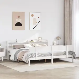 Berkfield Bed Frame without Mattress White 200x200 cm Solid Wood Pine