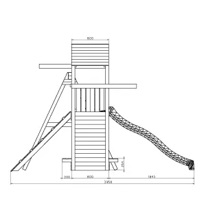 Shire Activity Tower Climbing Frame Finished in Grey and White Satin with Single Swing and Slide