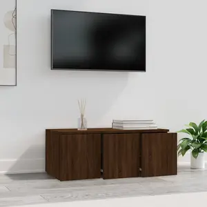 Berkfield TV Cabinet Brown Oak 80x34x30 cm Engineered Wood