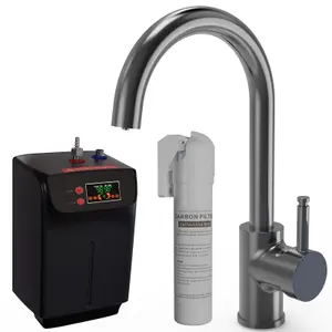 Liquida BHT311GM 3 In 1 Gun Metal Grey Kitchen Instant Boiling Hot Water Tap