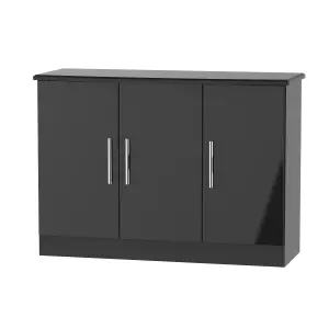 Harrow 3 Door Sideboard in Black Gloss (Ready Assembled)