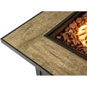 Centurion Supports KAMAR Stylish Metal Frame Garden and Patio Ceramic Tabletop Fire Pit