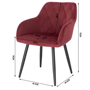 Alvion Upholstered Dining Chair (Set of 2) Burgundy